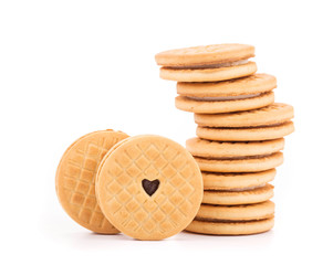 Brown chocolate biscuits.