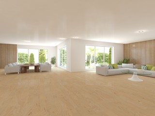 white 3d interior design