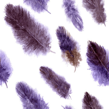 seamless pattern with violet plumes