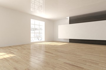 white empty interior concept