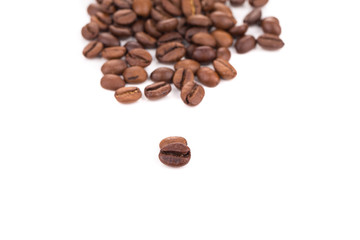 Coffee beans isolated on a white background.
