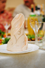 Festive table setting for wedding party
