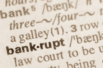 Dictionary definition of word bankrupt