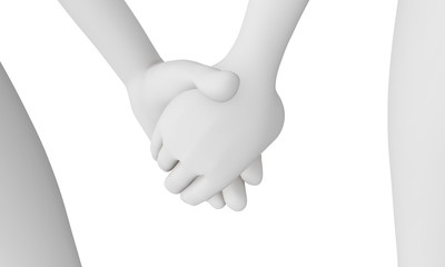 3D couple holding hands