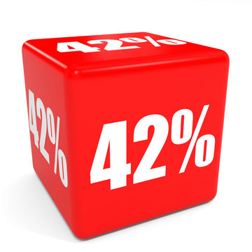 3D Red Sale Cube. 42 Percent Discount.