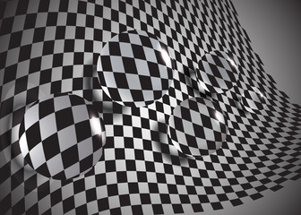 The abstract  glass balls on a chessboard,eps10.