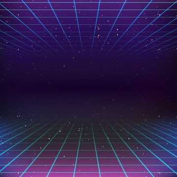 80s Retro Sci-Fi Background