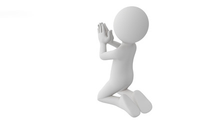 3d man praying with god