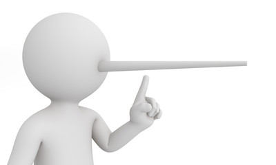 3d liar man with long nose