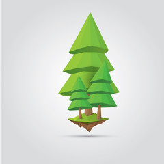 Conceptual polygonal tree. vector Illustration