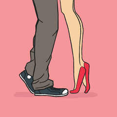 Couple Kissing - Valentine's Day Vector Illustration EPS10