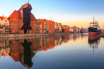 Fototapety  View of Gdansk old town from Motlawa River