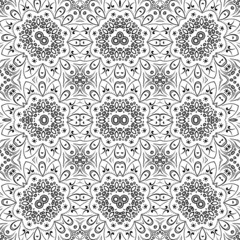 Seamless outline floral pattern