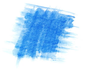 photo blue ink hand painted brush strokes isolated on white