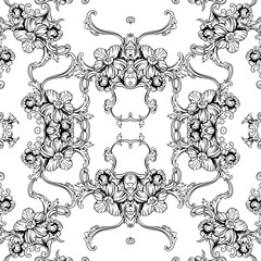 Seamless vector background. Baroque pattern.