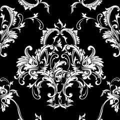 Seamless vector background. Baroque pattern.
