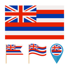 Hawaii island, country flag
