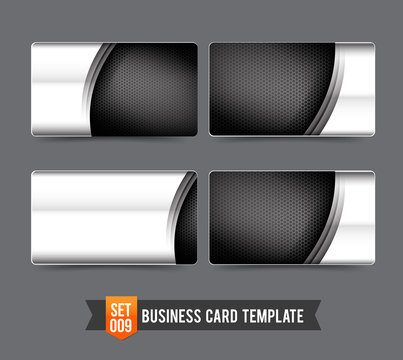 Business Card Template Set  009 Premium Technology Metal Steel C