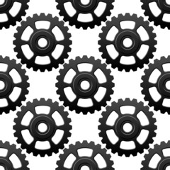 Gear wheels or cogwheels seamless pattern
