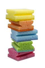 Stack of scrubbing sponges