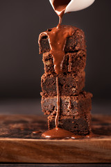 Chocolate brownies and hot chocolate