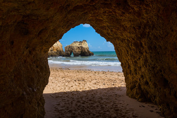 Hole of a big cave, Algarve Portugal