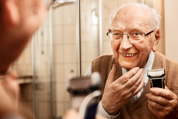 Senior in the bathroom