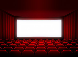 cinema screen in red audience