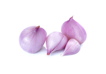 shallots isolated on white background