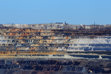 Obraz premium rock layers in a large quarry