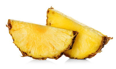 pineapple slices isolated on white background