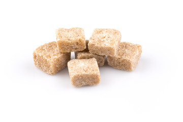 brown sugar cubes isolated