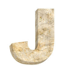 One letter from sandstone alphabet set isolated over white. 