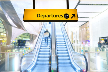 Flight, arrival and departure board at the airport