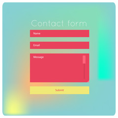 Simple contact us form flat modern templates.