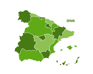 Fototapeta na wymiar Spain map with region