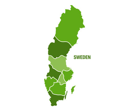 Sweden map with regions