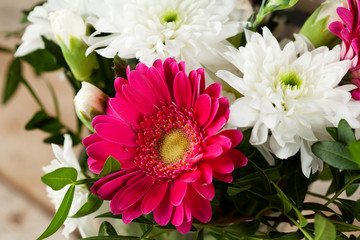 Bouquet of white and pink flowers