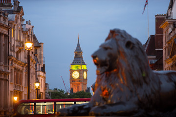 Obraz na płótnie Canvas Big Ben and Trafalgar square, London,