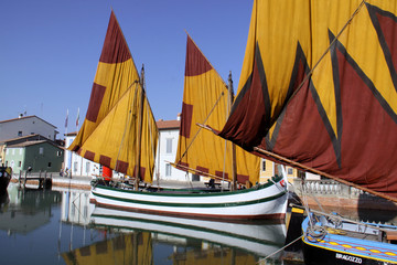 Museum ships in the bay Cesenatico, Italy