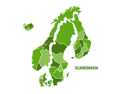 Scandinavia map in green