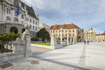Fototapeta na wymiar square in Ljubljana in Slovenia