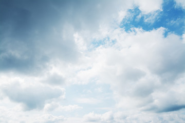 white sky with clouds