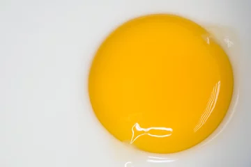 Tableaux ronds sur plexiglas Oeufs sur le plat Raw egg in a frying pan
