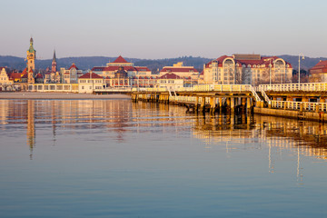 Fototapeta premium View from the pier on the architecture of Sopot, Poland