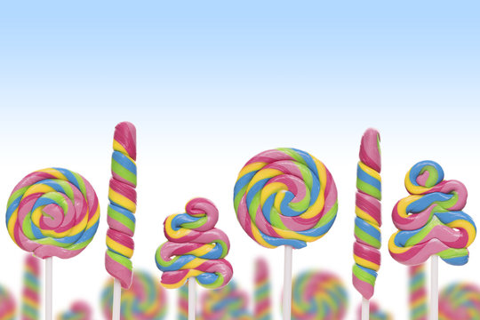 Fantasy sweet candy land with lollies