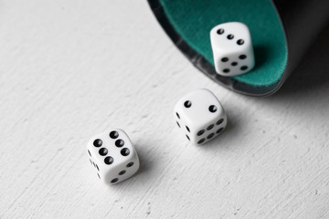 dices on table