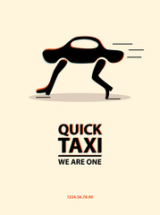 Taxi poster. Vector illustration.