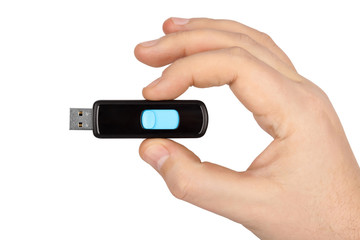 Flash usb memory drive in hand