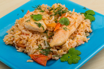 Fried rice with chicken